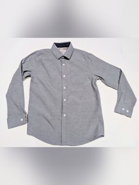 Youth Classic Long-Sleeve Gray Button-Down Shirt
